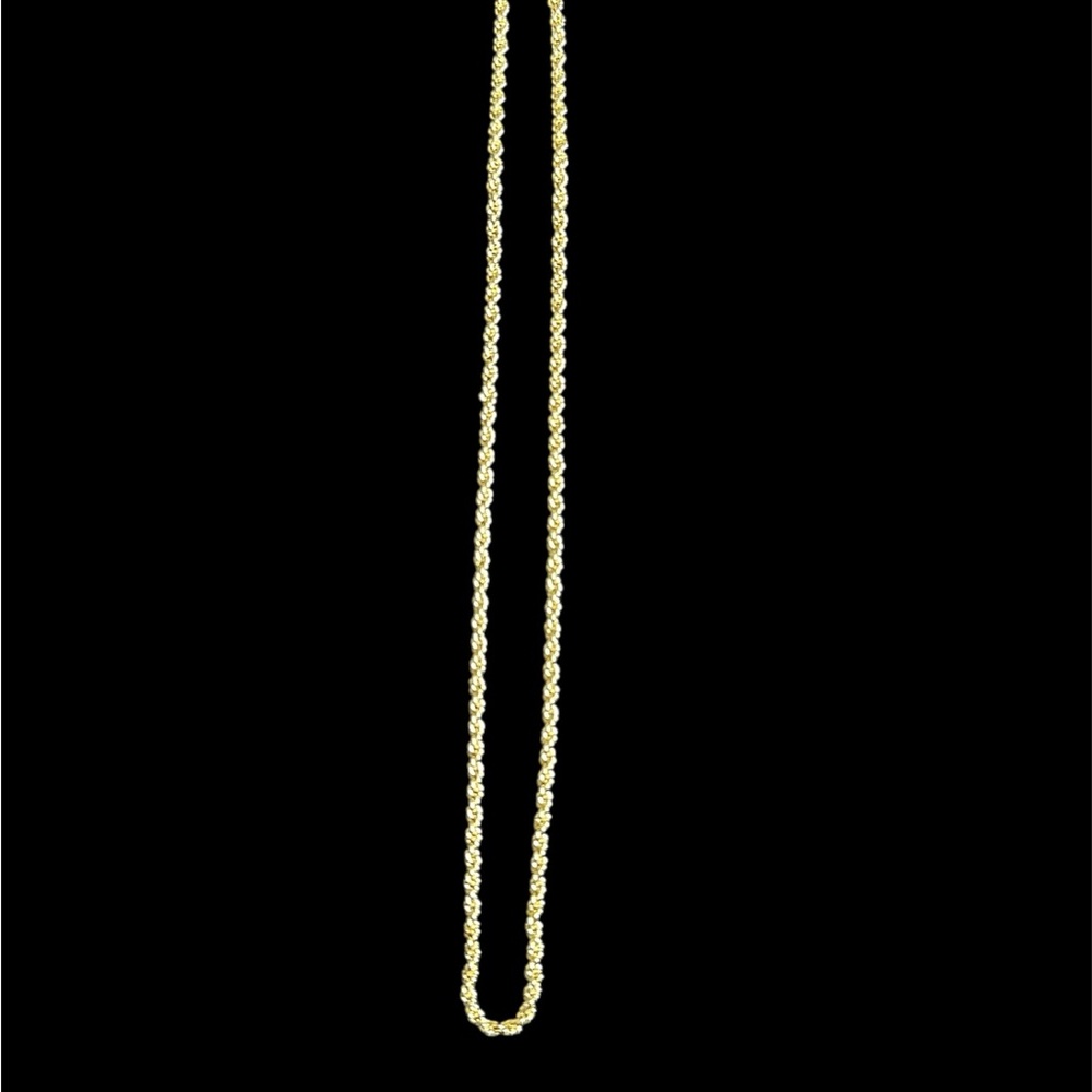 New 14K Gold Plated Rope Chain Necklace (20 Inches)